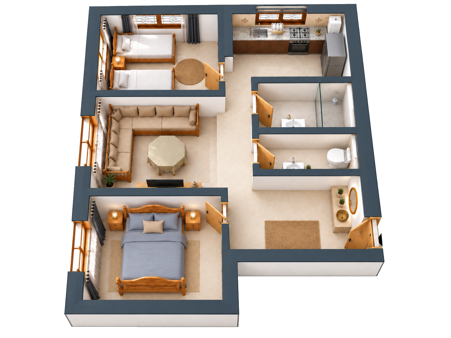 3D floor plan of Apartment 5