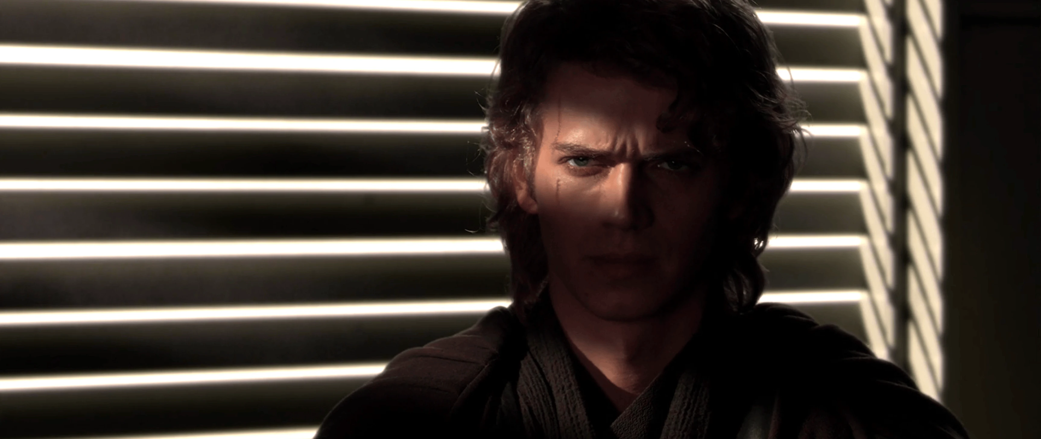 Anakin dans l'ombre, le visage de quelqu'un qui a déjà décidé