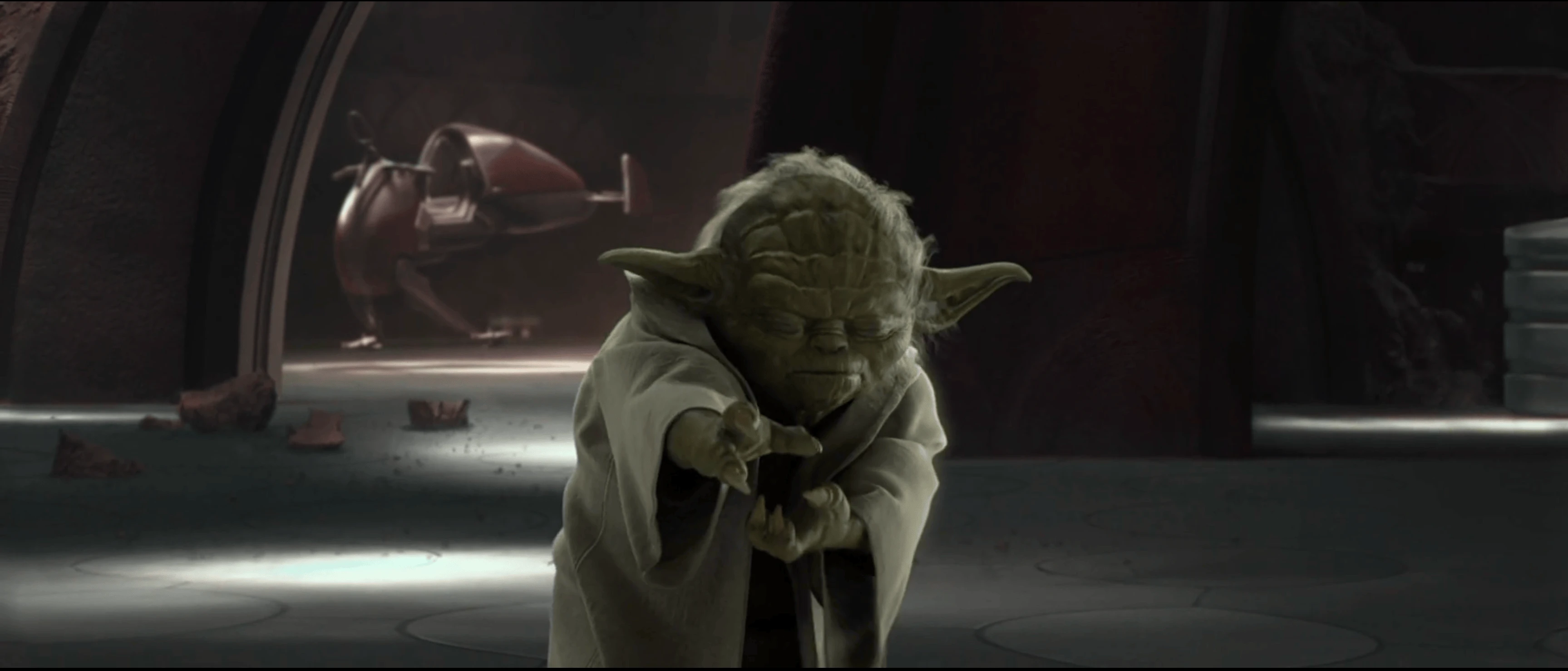 Yoda, pleinement engagé, sans résistance intérieure